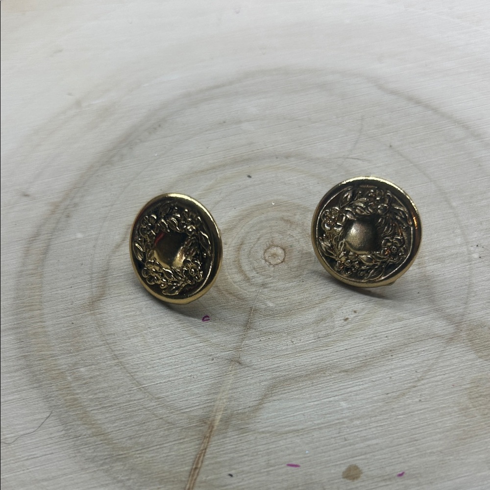 Gold Floral Stud Earrings
